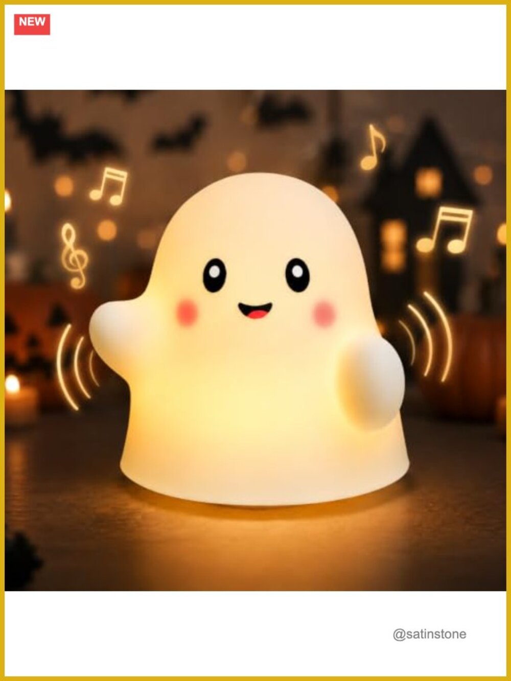 Cute Ghost Night Light Interactive Toy with Music for Kids